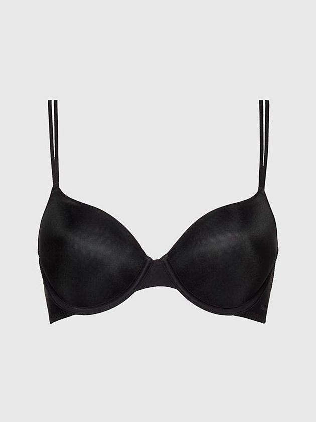 Calvin Klein USA T-Shirt - Sheer Marquisette Womens Bra Black 4538076-HE